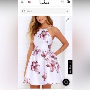 Lulu’s Floral Borealis Lavender Floral Print Dress With Pockets